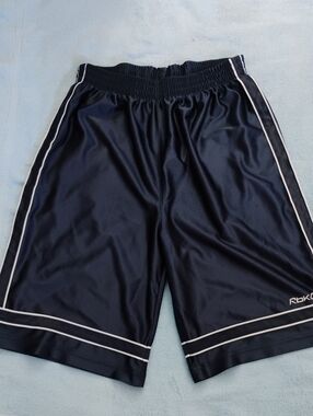 Reebok Men's Navy Athletic Shorts with White Trim